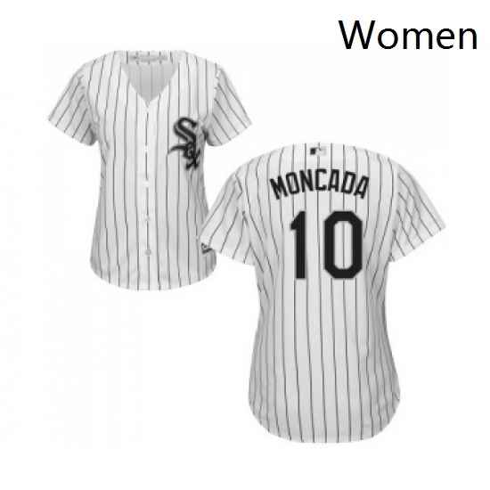 Womens Majestic Chicago White Sox 10 Yoan Moncada Replica White Home Cool Base MLB Jerseys